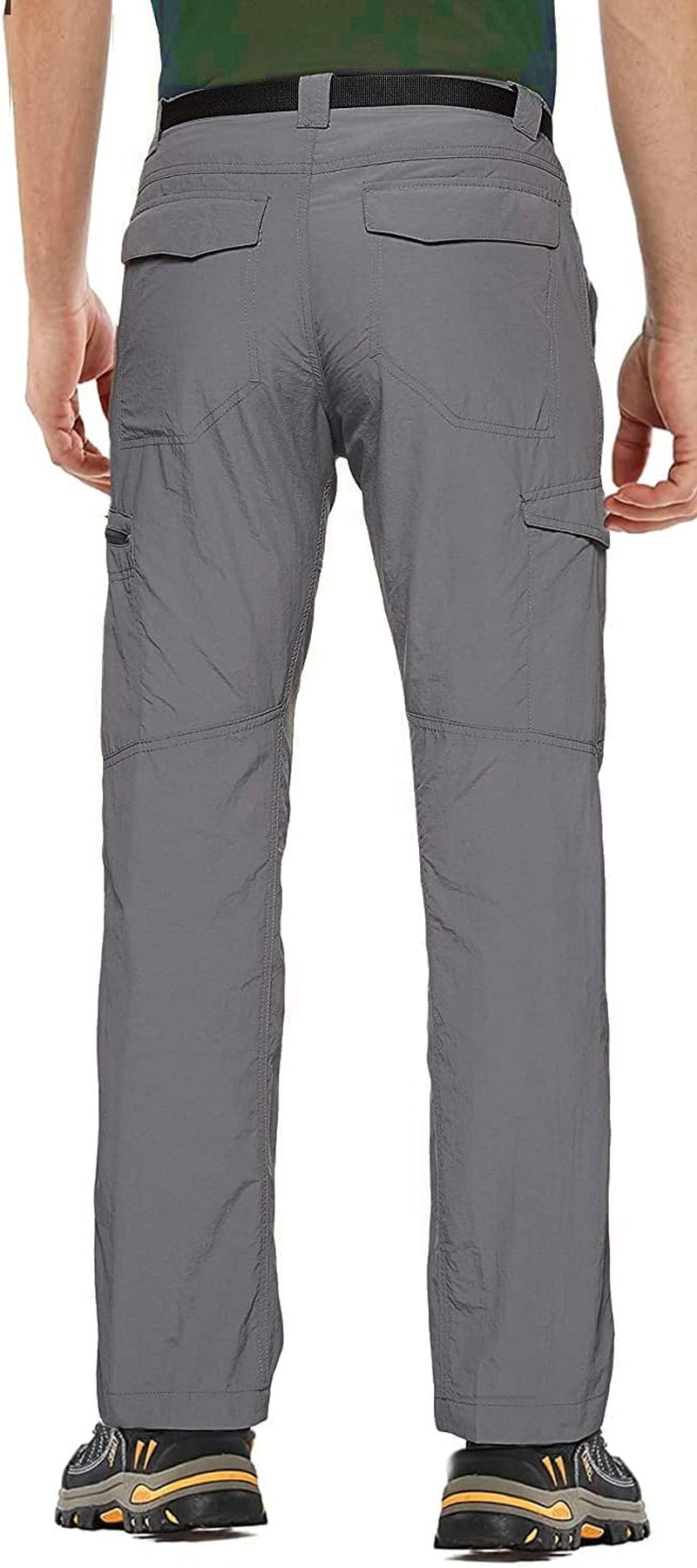 Men'S Hiking Cargo Pants Slim Fit Stretch Jogger Cycling Outdoor Trousers with Pocket and Belt